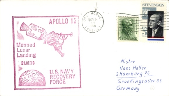Brief Raumfahrt USA, Apollo 12, USS Hornet