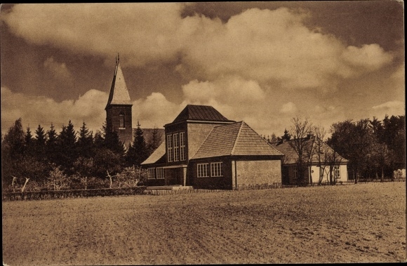 Postcard Idstedt in Schleswig Holstein, Memorial Hall and Memorial Church