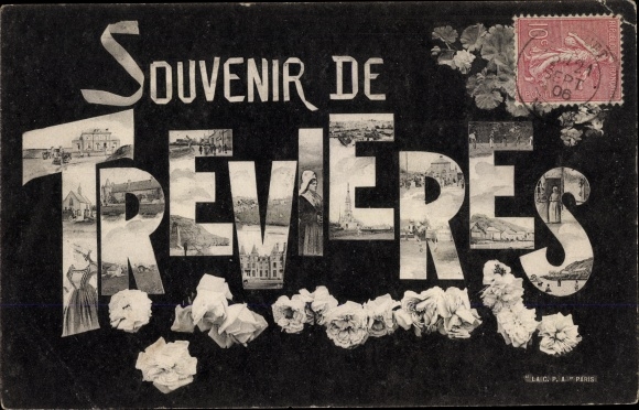 Letters Postcard Trévières Calvados, City Views