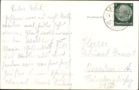 Postcard Bärnsdorf Radeburg in Saxony, shore area, church, half-timbered house