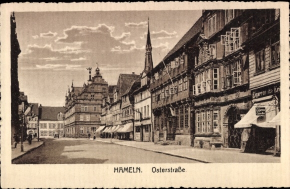 Ak Hameln in Niedersachsen, Blick in die Osterstraße, Zigarren Geschäft