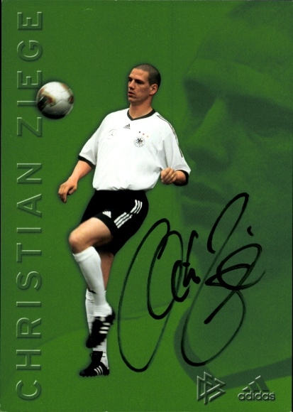 Postcard footballer Christian Ziege, autograph