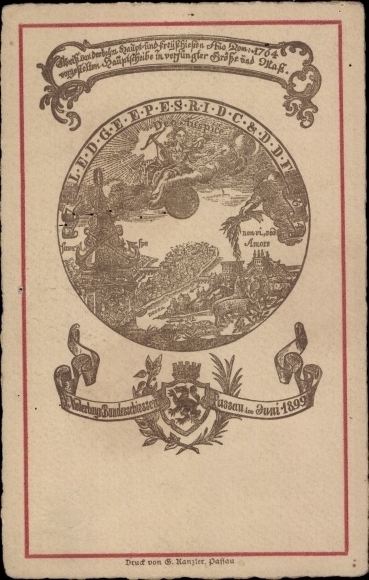 Postwaardestuk litho Passau, Federale Schietpartij 1899, PP 15 C17