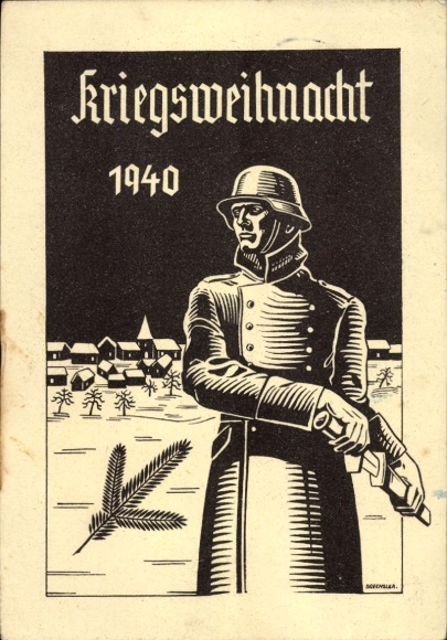 Artysta KP Wesołych Świąt, żołnierz Wehrmachtu, nóż, wojna Boże Narodzenie 1940