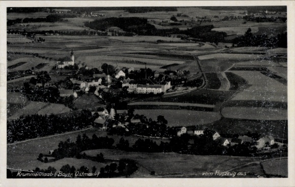 Postcard Krummennaab in the Upper Palatinate, aerial photograph