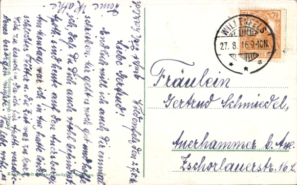 Postcard Wildenfels in the Ore Mountains, general view