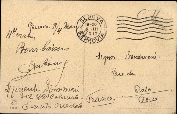 Postcard Genoa Genua Liguria, The Lantern