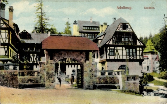 Postcard Adelberg near Göppingen, city gate