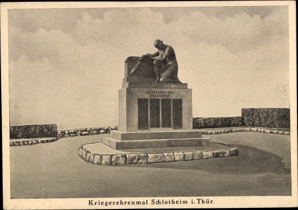 Postcard Schlotheim in Thuringia, warrior memorial