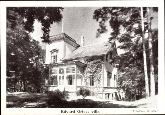 Postcard Fana Bergen Norwegen, Edvard Grieg&#39;s Villa, Troldhaugen