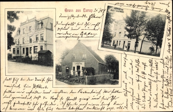 Ansichtkaart Hamburg Altona Lurup, Kramerei Rudolf Hagemann, huis Ludwig Voss