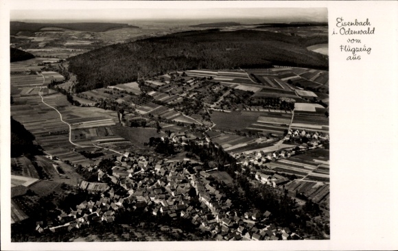 Postcard Eisenbach in the Odenwald Obernburg am Main Lower Franconia, aerial photograph