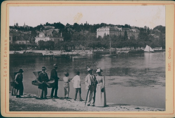 Cabinet photo Ouchy Lausanne Canton Vaud, Lac Leman, around 1890