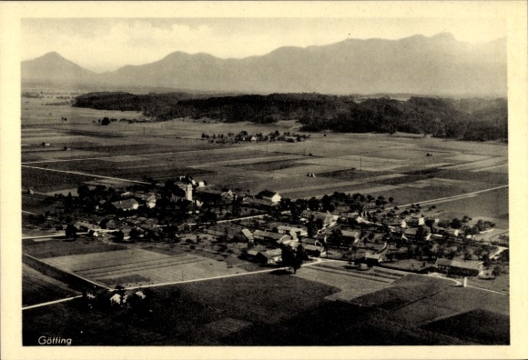 Postcard Götting Bruckmühl in Upper Bavaria, aerial photograph