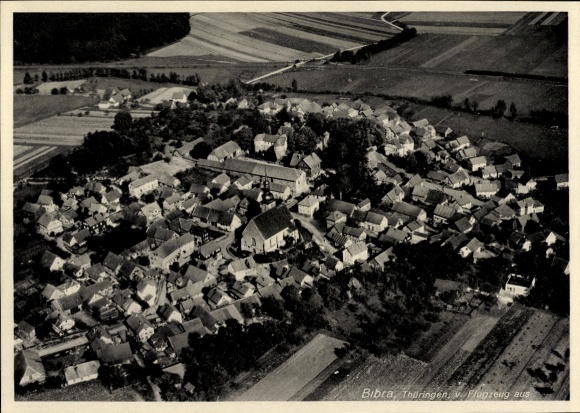 Ak Bibra Grabfeld Thüringen, Fliegeraufnahme