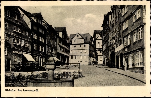Postcard Wetzlar, Fountain at the Kornmarkt