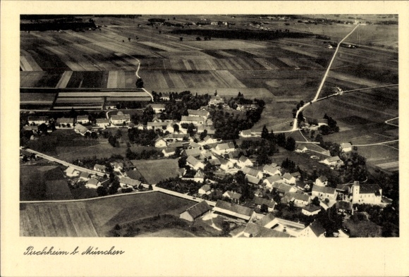 Ak Puchheim in Oberbayern, Fliegeraufnahme
