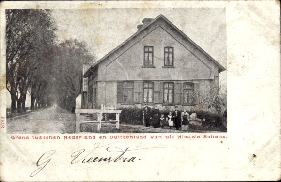 Postcard Nieuweschans Nieuwe Schans Groningen Netherlands, border between Netherlands and Germany