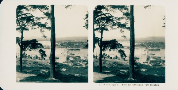 Stereo photo Christiania Ostlo Norway, panorama