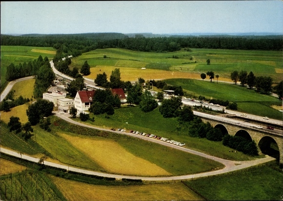 Ak Geisenhausen Schweitenkirchen im Kreis Pfaffenhofen, Autobahn Rasthaus In der Holledau
