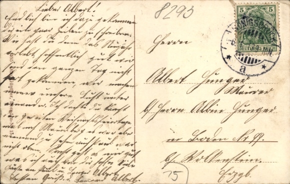 Postcard Königsbrück in Upper Lusatia, guard and post office, military training area