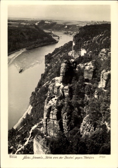 Ak Wehlen an der Elbe Sachsen, Elbsandsteingebirge, Blick von der Bastei