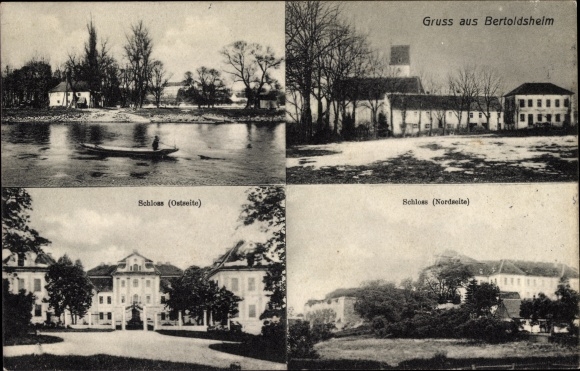 Postcard Bertoldsheim Rennertshofen Upper Bavaria, castle, partial view of the village