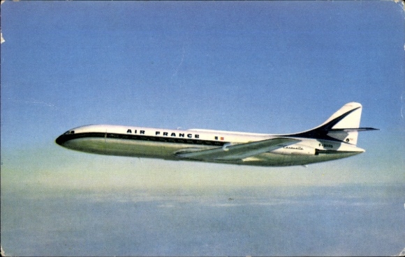 Postcard French passenger aircraft, Air France, Caravelle