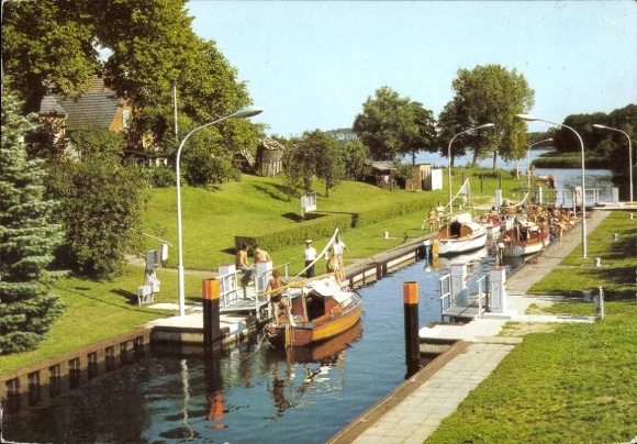Ak Canow Wustrow Mecklenburg Vorpommern, deel bij de sluis