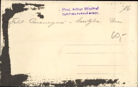 Photo Postcard Curitiba Brazil, Paranagua, Railway Line, Locomotive