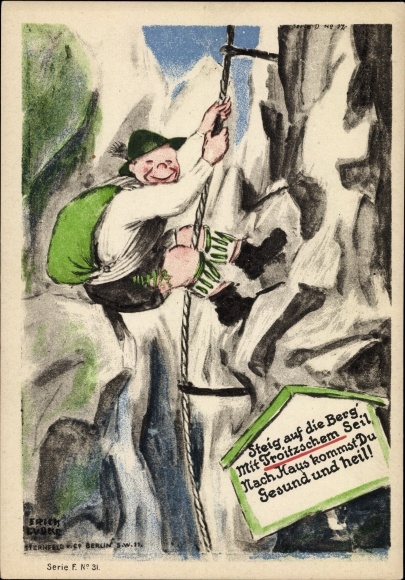 Artist PC Lüdke, E., Berlin Tempelhof, rope and cable works F. Troitzsch, mountaineer