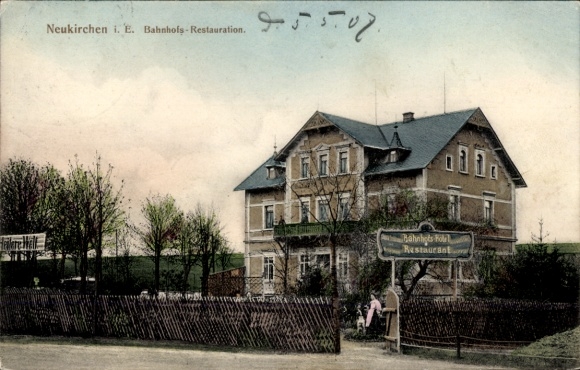 Ak Neukirchen im Erzgebirge, Bahnhofs-Restauration