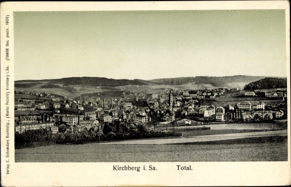 Postcard Kirchberg in Sachsen, total view of the village