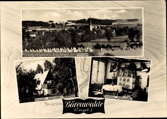 Postcard Bärenwalde Crinitzberg in Saxony, partial view, holiday home Hubertushöhe