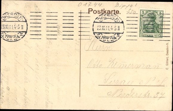 Postcard Sadisdorf Dippoldiswalde in the Ore Mountains, general view, inn