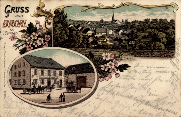 Litho Brohl in der Eifel, Gesamtansicht, Gastwirtschaft