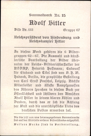 Collective picture Reich Chancellor Adolf Hitler, Reich President Paul von Hindenburg, collective work 15 picture 133
