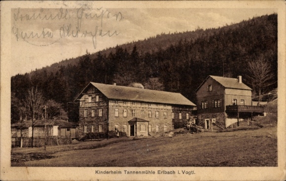 Postcard Erlbach im Vogtland, Tannenmühle children's home