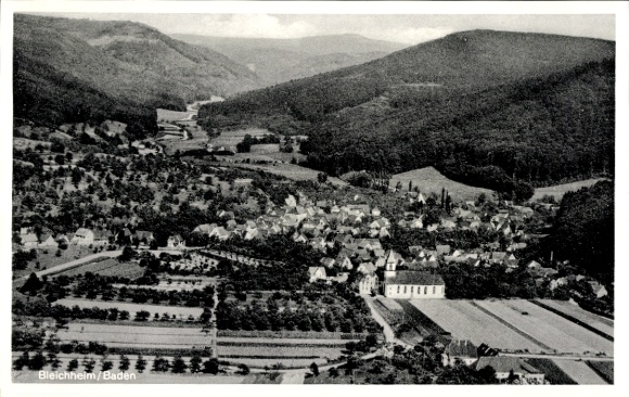 Postcard Bleichheim in Baden Herbolzheim in Breisgau Black Forest, aerial photograph