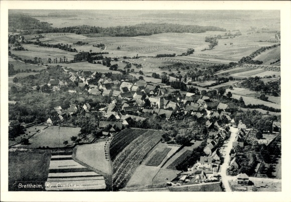 Postcard Brettheim Rot am See Württemberg, aerial photograph