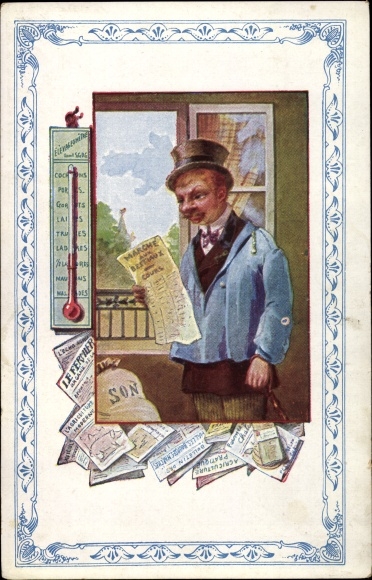Artysta Ak Man z fakturą, termometrem