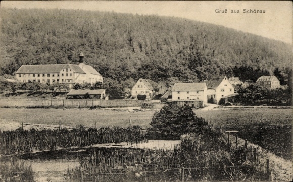 Postcard Schönau Gemünden am Main, partial view