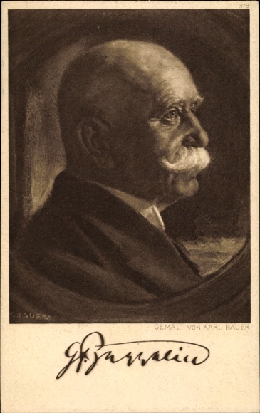 Artist Postcard Bauer, Karl, Ferdinand Graf von Zeppelin, portrait