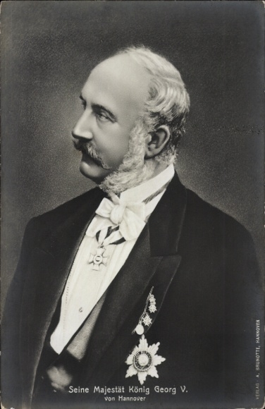 Ak König Georg V von Hannover, Portrait, Orden