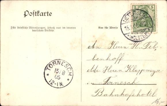 Postcard Uetersen in Holstein, Mühlenstraße, post office