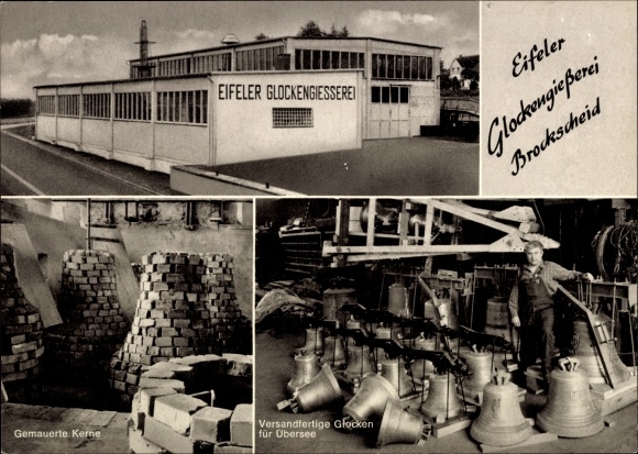 Ak Brockscheid in der Eifel, Eifeler Glockengießerei, Glockengießer, gemauerte Kerne