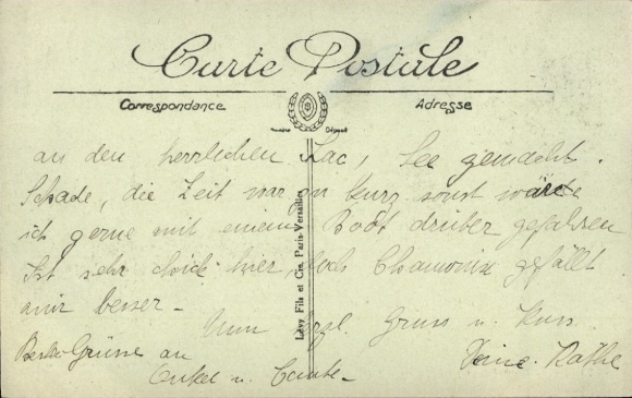 Postcard Lac du Bourget, Le Grand Port, Dent du Chat, rowing boat