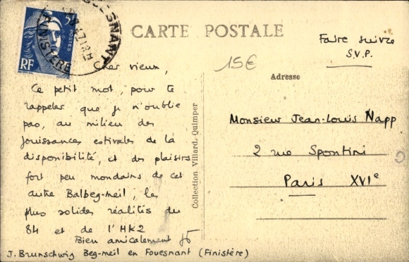 Postcard Beg Meil Fouesnant Finistère, La Ferme de la Plage