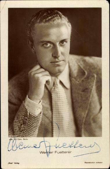 Postcard actor Werner Fuetterer, Ross Verlag 5169 1, portrait, autograph