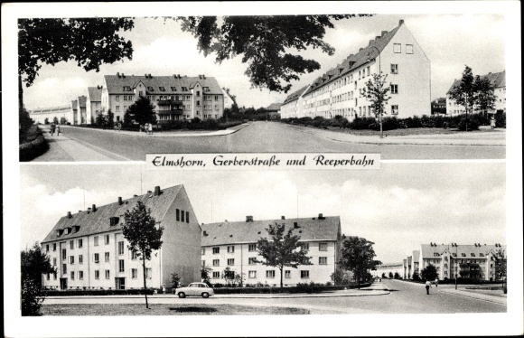 Ak Elmshorn in Sleeswijk-Holstein, Gerberstrasse en Reeperbahn